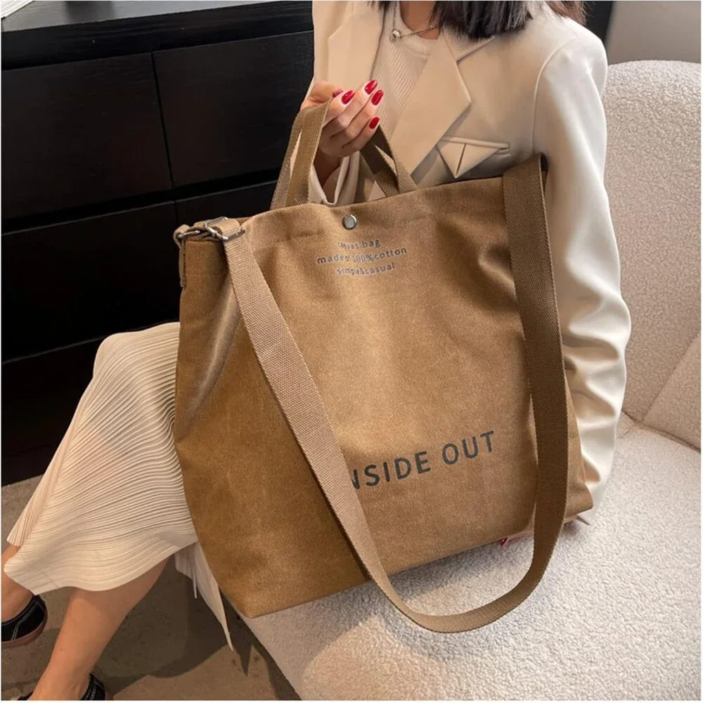 Women Canvas Tote Handbags Casual Shoulder Work Bag Crossbody Top Handle Bag Cro - Picture 4 of 7